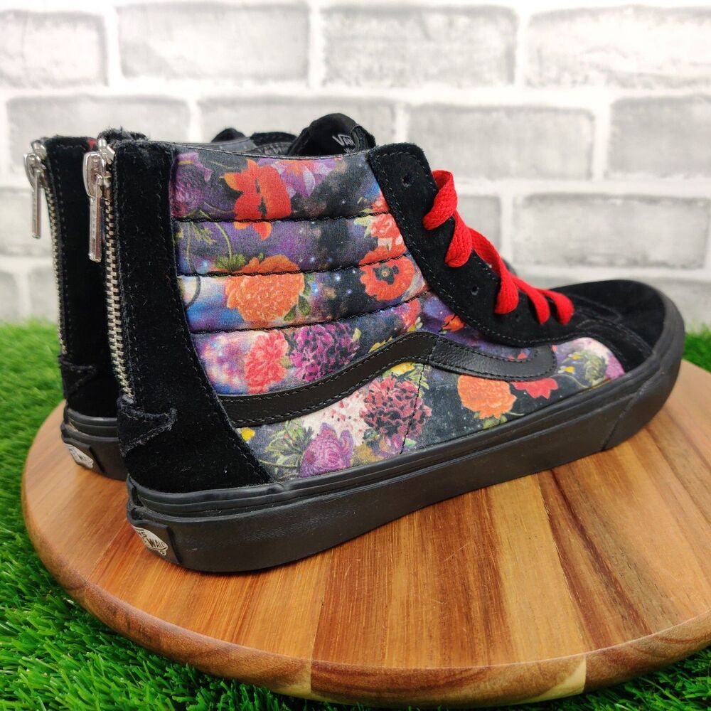 VANS Sk8-Hi Zip Galaxy Floral Black High Top Sneakers Shoes Mens Size 9.5 - Picture 2 of 11